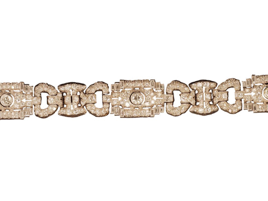 Estate Platinum Art Deco Royal Diamond Bracelet - VHK#475b