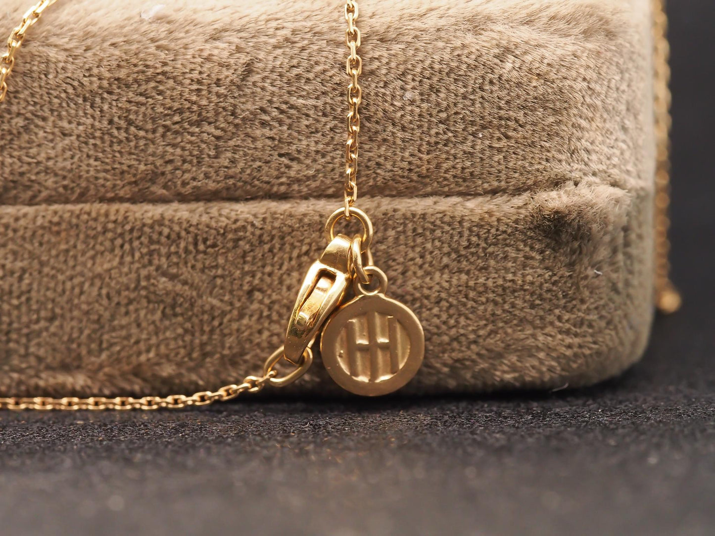 Estate John Hardy 18K Yellow Gold Bamboo Pave Diamond Interlocking Pendant