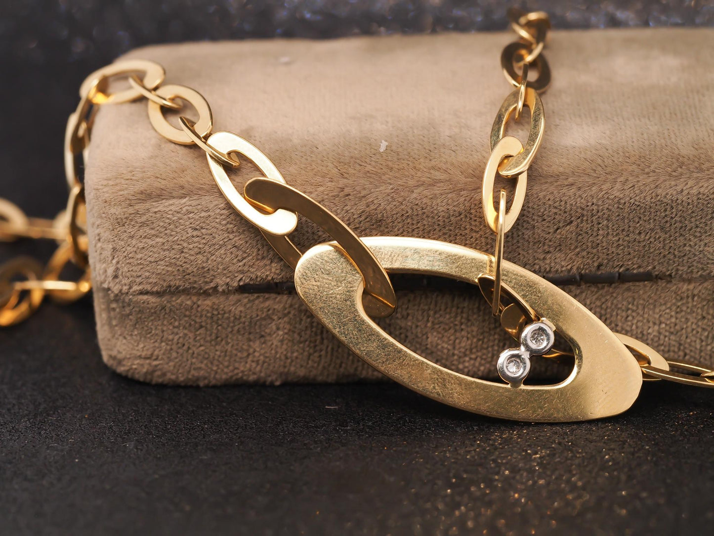 Estate 18K Yellow Gold Roberto Coin Lariat Diamond Chic Necklace - VHK#574b