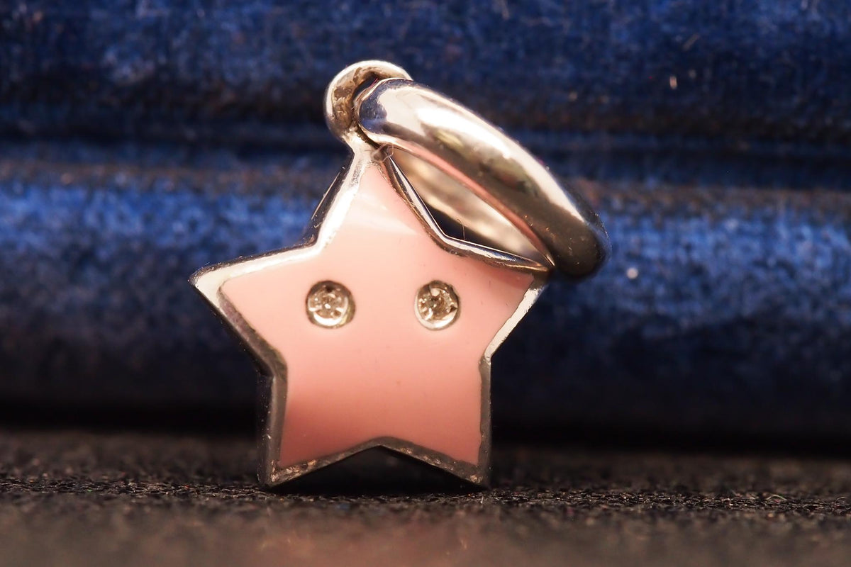 Estate 18K White Gold AARON BASHA Starfish Charm Pendant - VHK#589a
