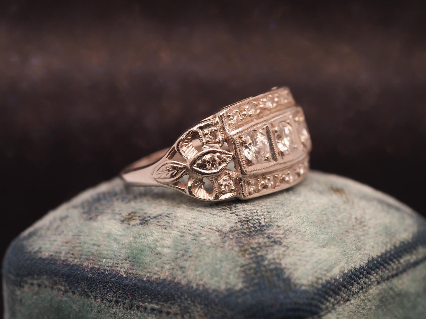 Estate Art Deco Platinum Diamond Ring - VHK#600A