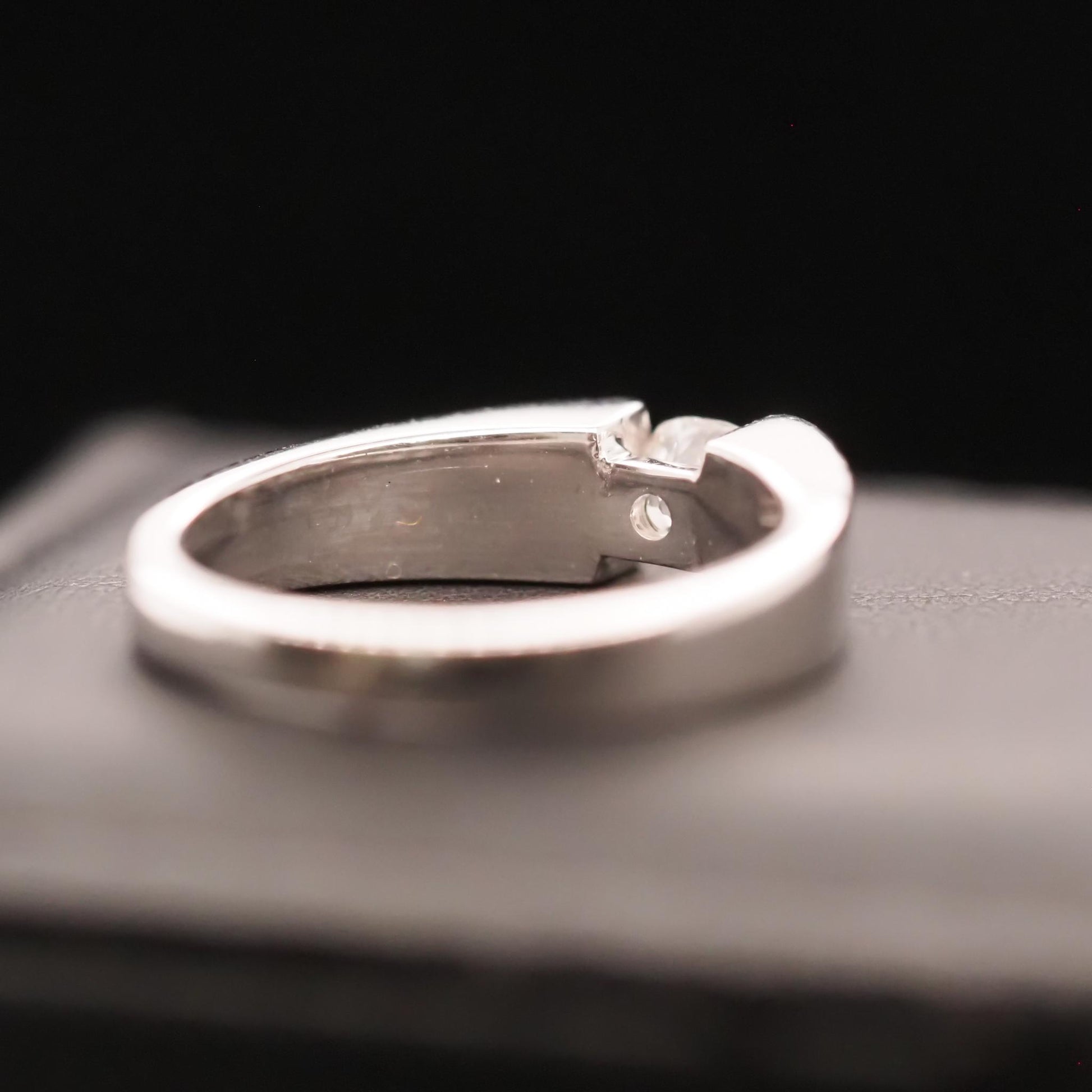 14K White Gold Tension Set Old Mine Cut Diamond Ring - VHK#654