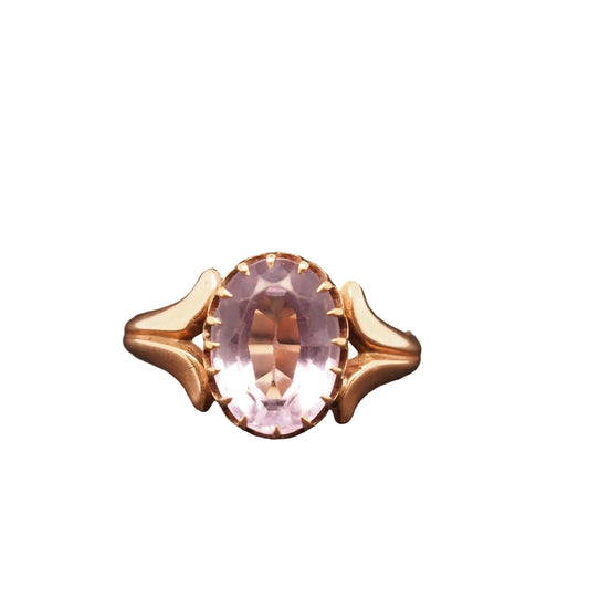 Estate Victorian 11K Yellow Gold Amethyst Ring - VHK#694A