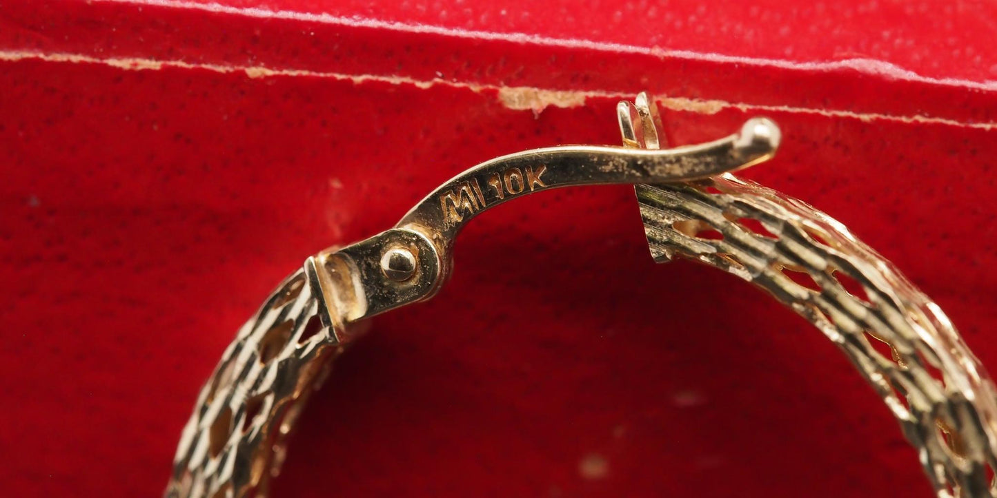 Estate 1980s 10K Yellow Gold Hoop Earrings - VHK#846A