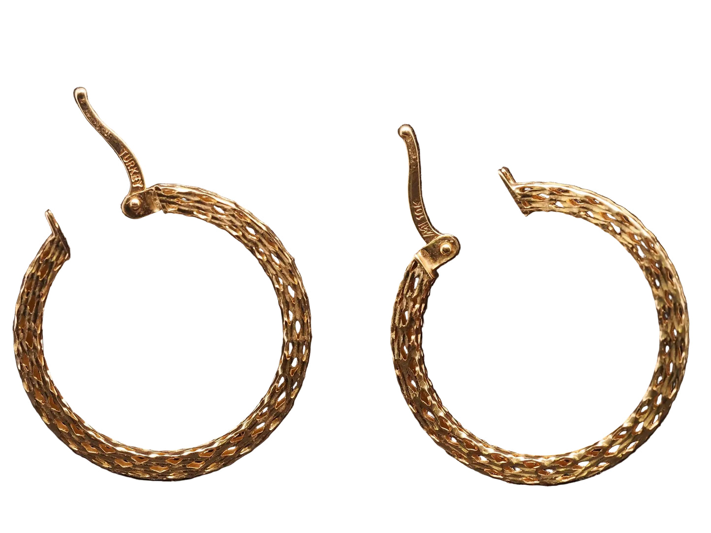 Estate 1980s 10K Yellow Gold Hoop Earrings - VHK#846A