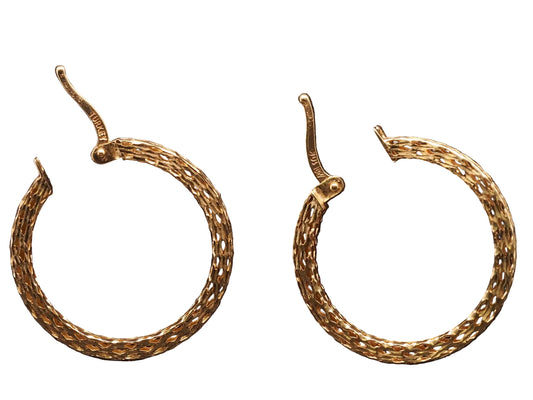 Estate 1980s 10K Yellow Gold Hoop Earrings - VHK#846A