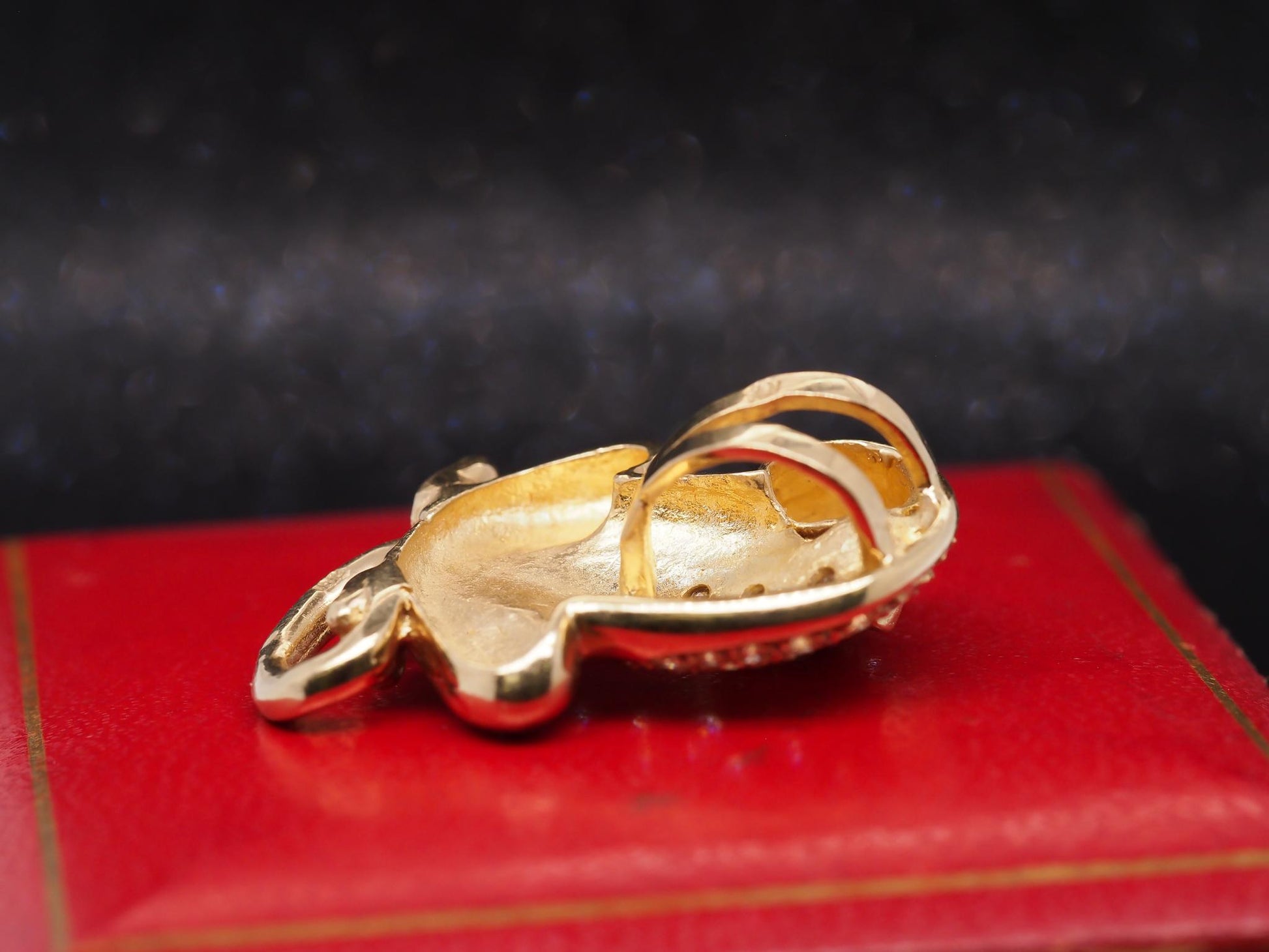 Estate 14K Yellow Gold Diamond Leopard Pendant - VHK#869A