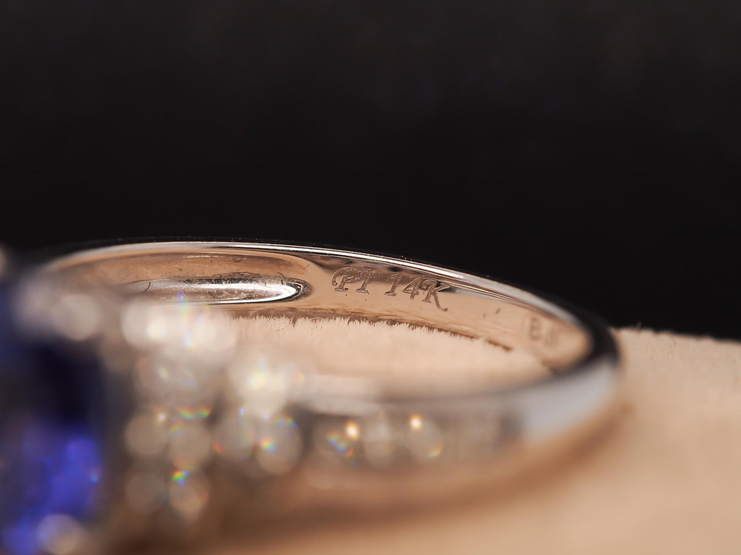 Estate 14K White Gold Tanzanite and Diamond Ring - VHK#889A