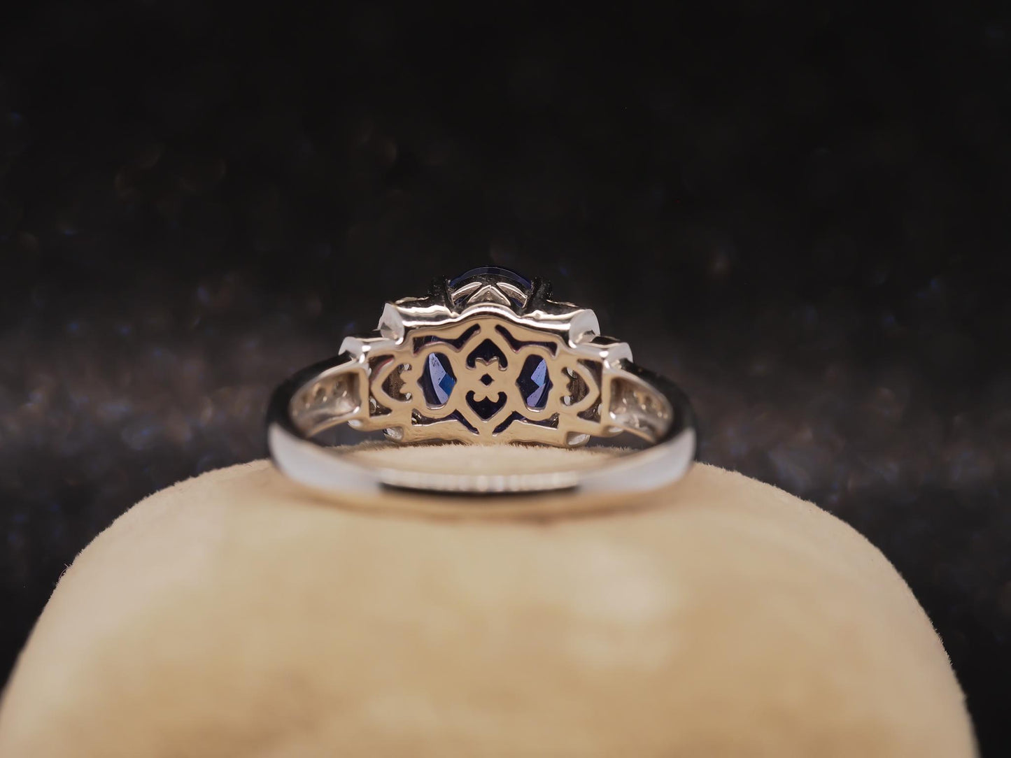 Estate 14K White Gold Tanzanite and Diamond Ring - VHK#889A