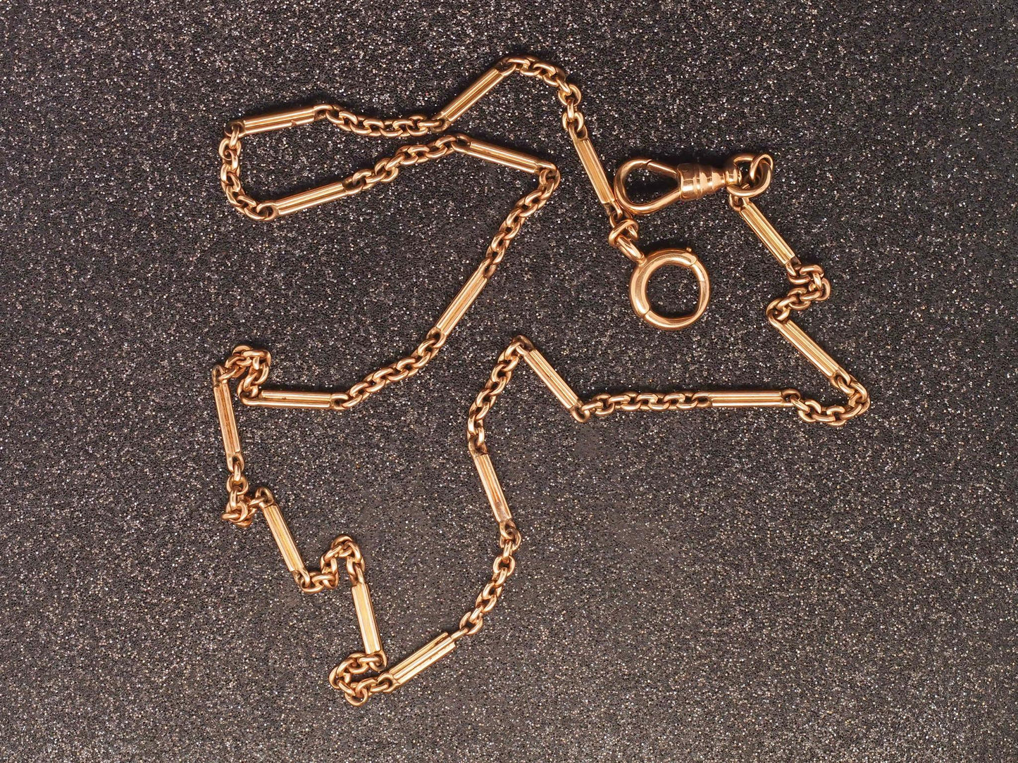Estate Vintage 14K Yellow Gold Alternating Link Chain - VHK#947A