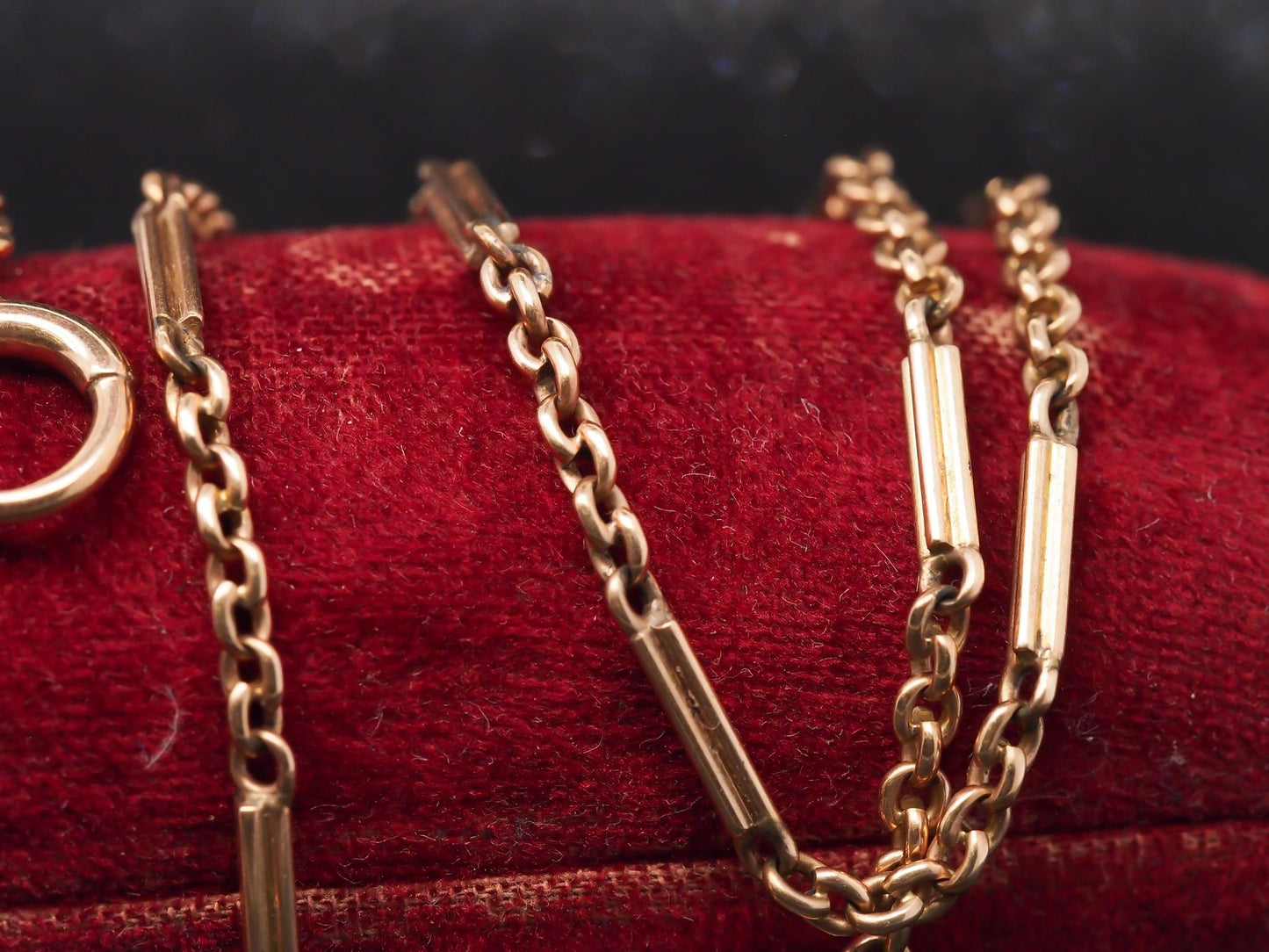 Estate Vintage 14K Yellow Gold Alternating Link Chain - VHK#947A