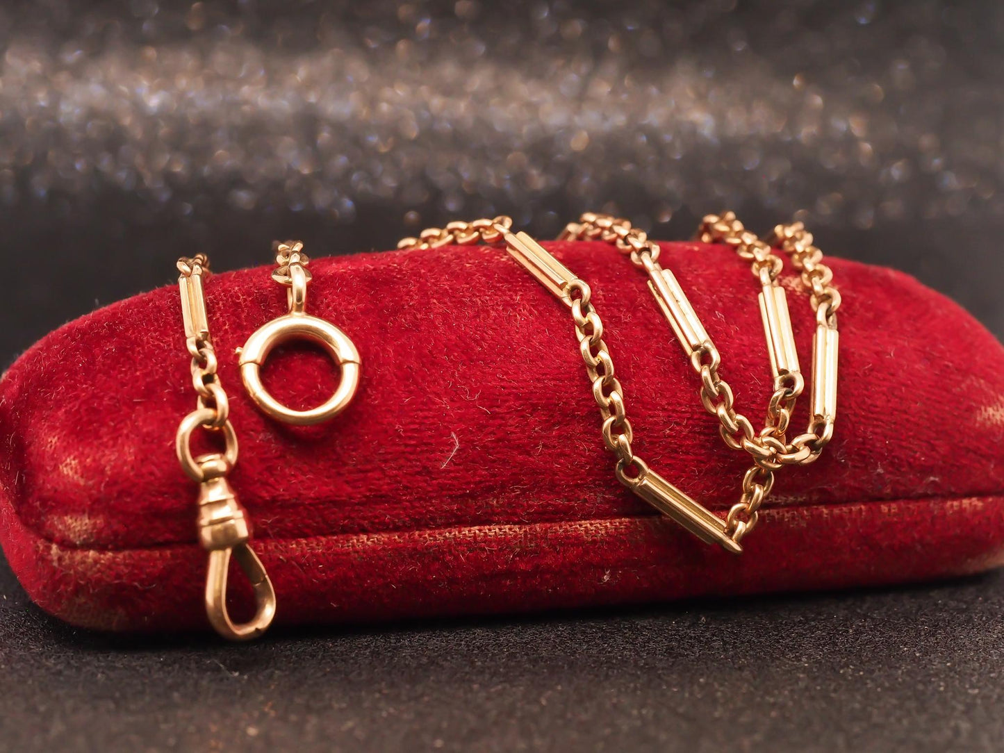 Estate Vintage 14K Yellow Gold Alternating Link Chain - VHK#947A