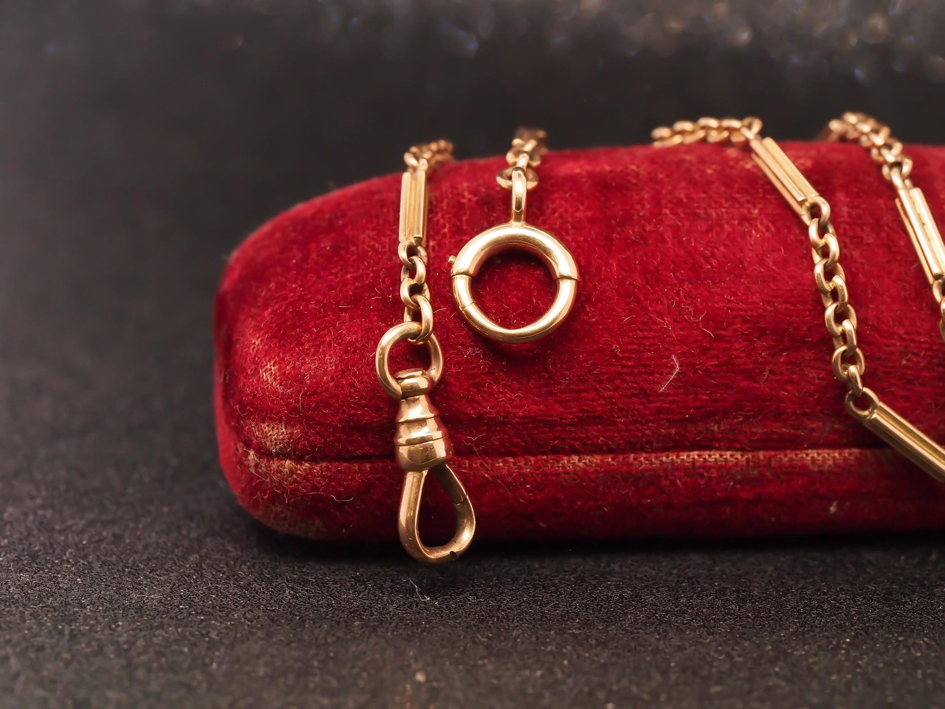 Estate Vintage 14K Yellow Gold Alternating Link Chain - VHK#947A