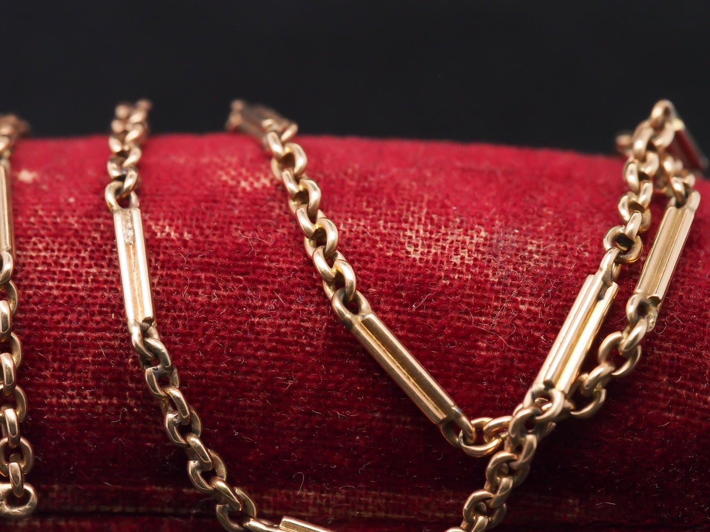 Estate Vintage 14K Yellow Gold Alternating Link Chain - VHK#947A