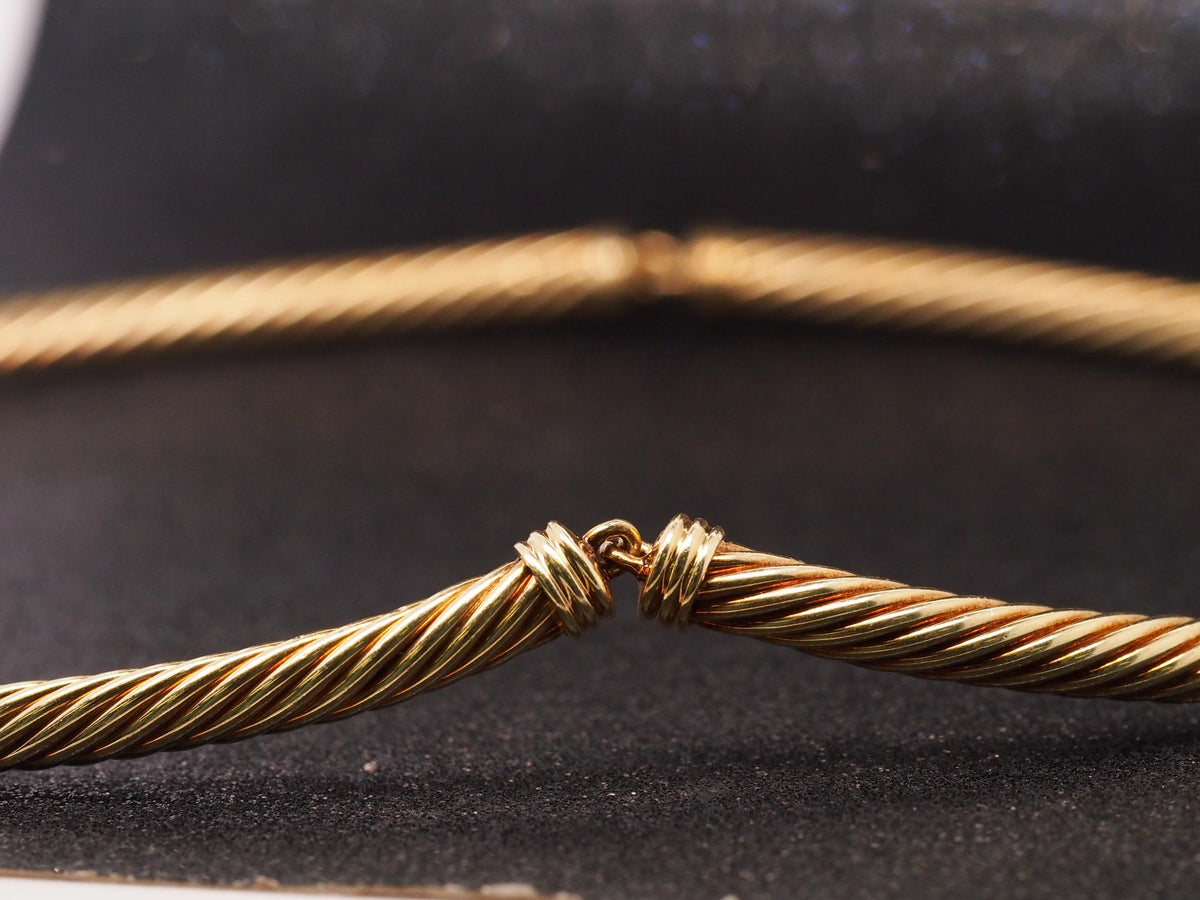 Estate 14K Yellow Gold David Yurman X Choker Necklace - VHK#967a
