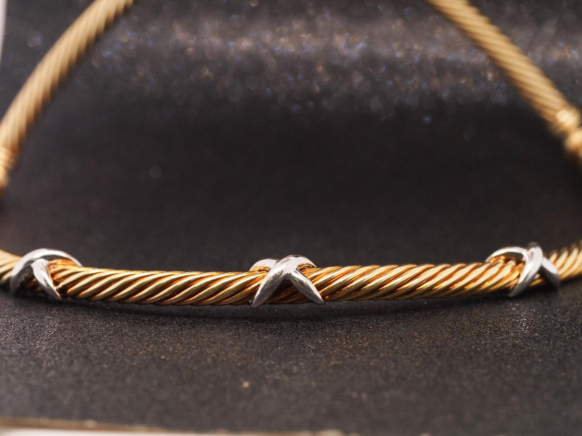 Estate 14K Yellow Gold David Yurman X Choker Necklace - VHK#967a