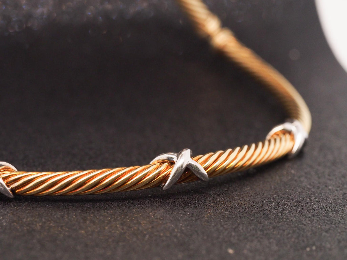 Estate 14K Yellow Gold David Yurman X Choker Necklace - VHK#967a