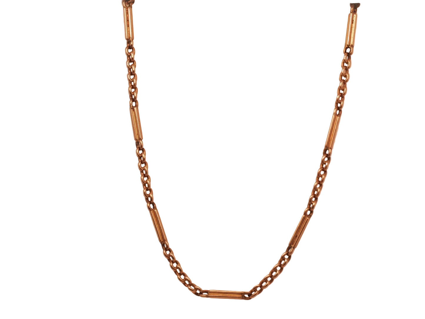 Estate Vintage 14K Yellow Gold Alternating Link Chain - VHK#947A