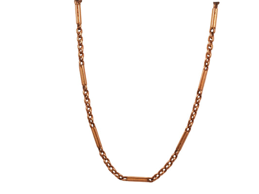 Estate Vintage 14K Yellow Gold Alternating Link Chain - VHK#947A