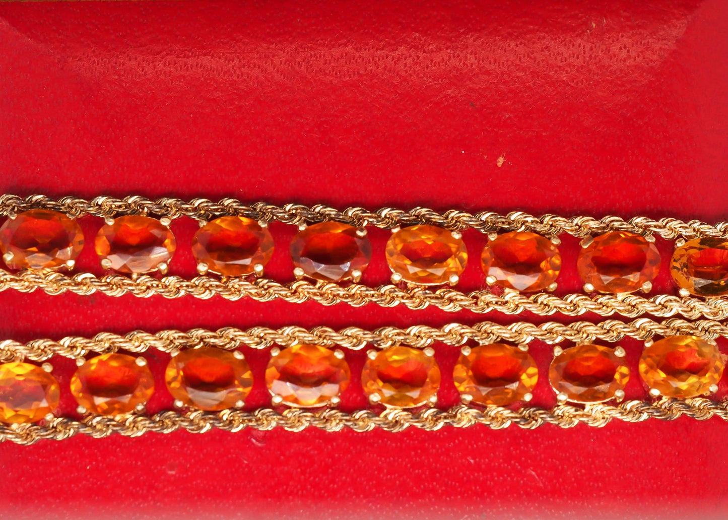Estate Vintage 14K Yellow Gold Orange Citrine Bracelet - VHK#1022