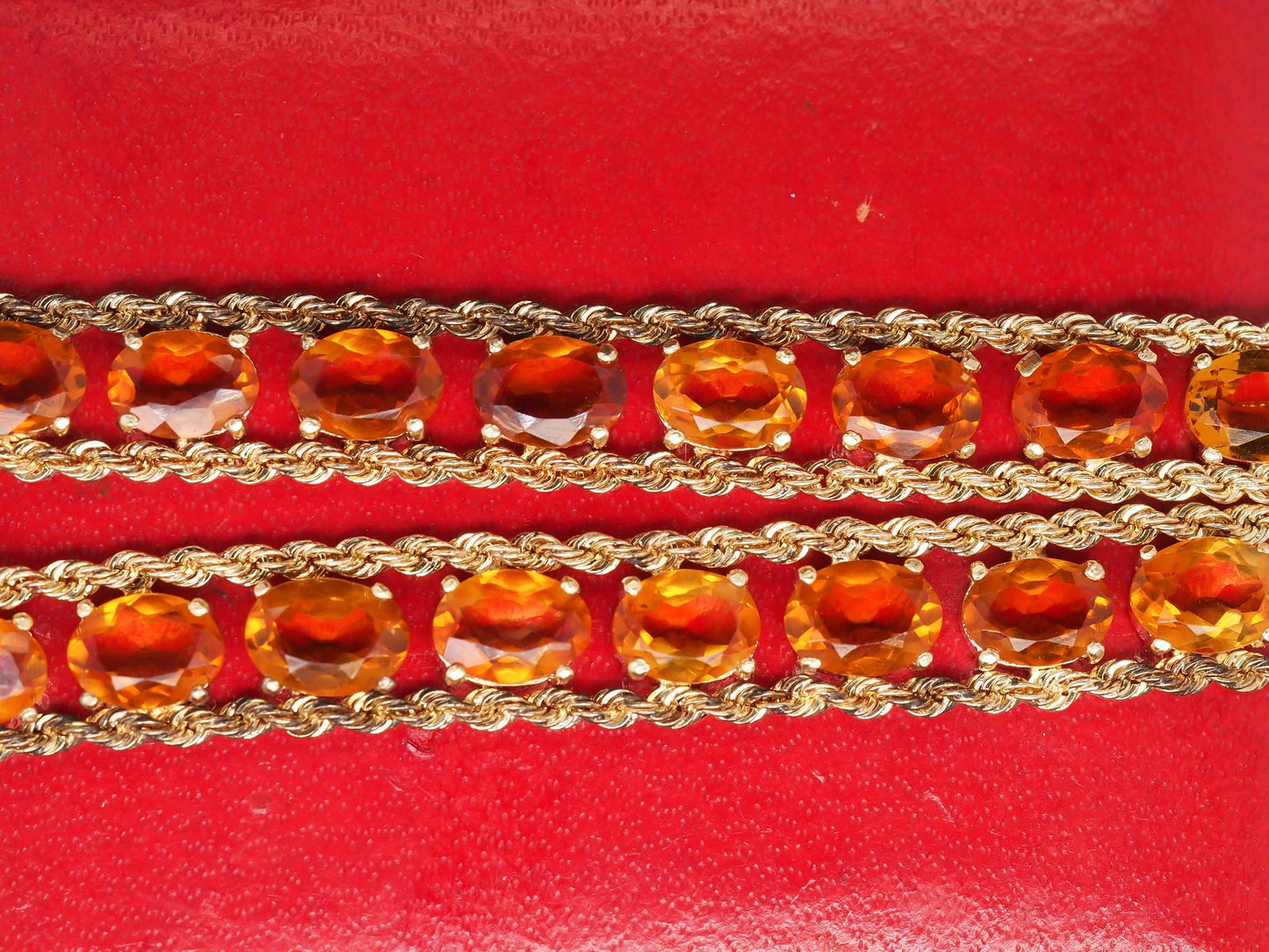 Estate Vintage 14K Yellow Gold Orange Citrine Bracelet - VHK#1022