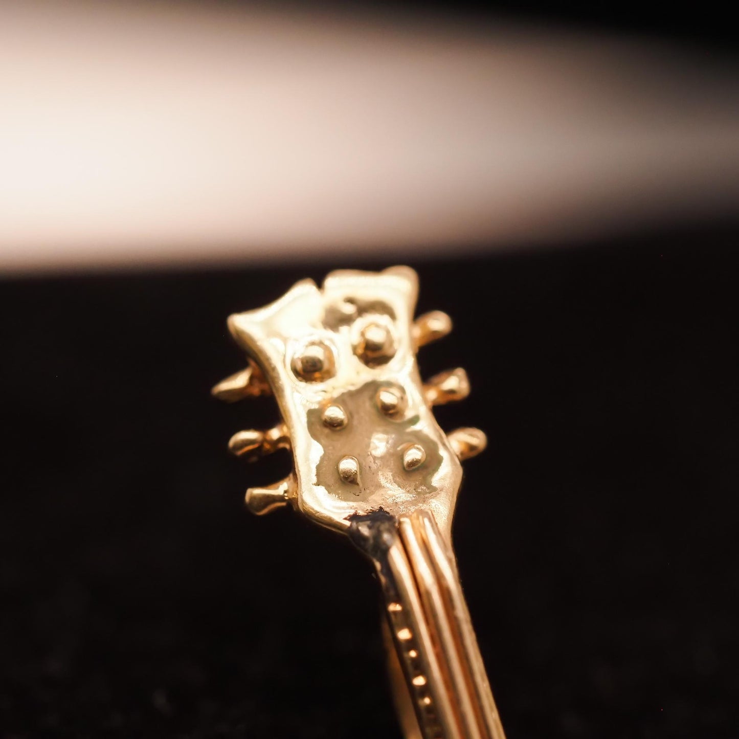 Vintage 14K Yellow Gold Diamond Guitar Pendant - VHK#666