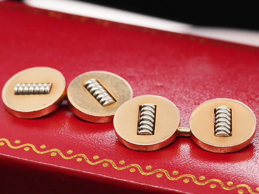 1920s Art Deco Cartier Paris 18K Yellow Gold Cufflinks
