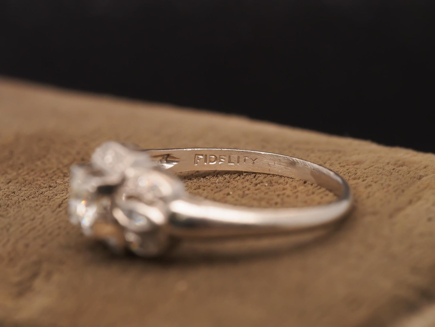 Estate Art Deco Platinum Old European Diamond Engagement Ring - VHK#662A