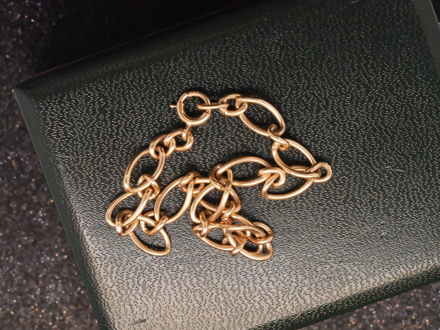Estate 14K Yellow Gold Oval Link Bracelet - VHK#587b