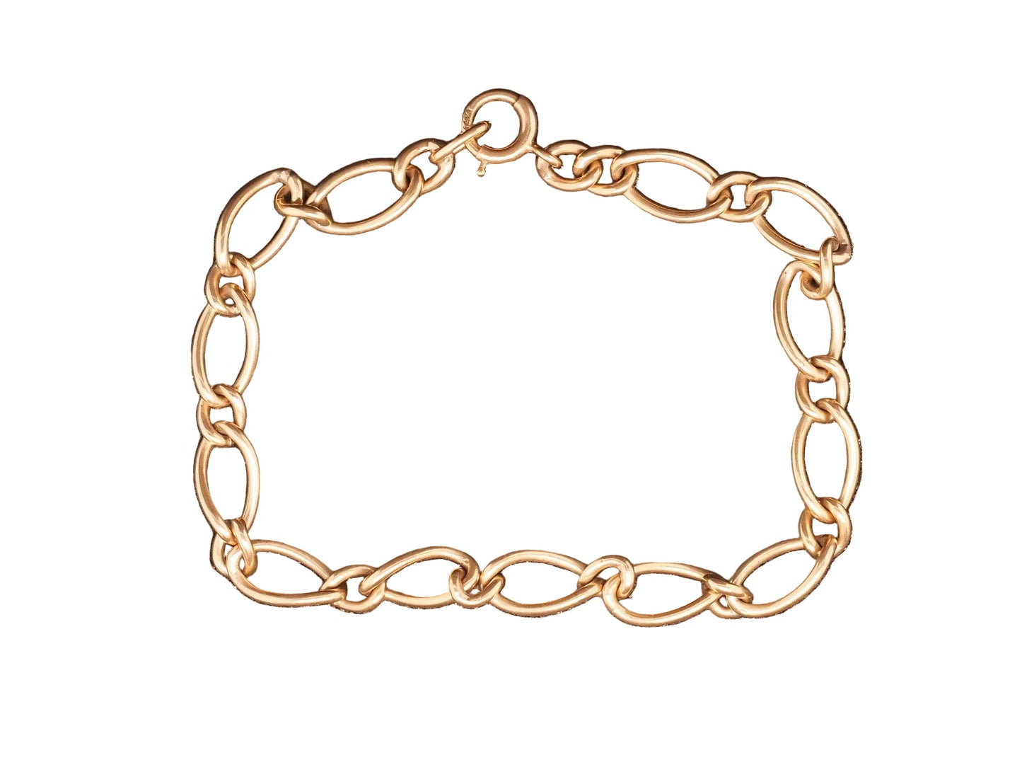 Estate 14K Yellow Gold Oval Link Bracelet - VHK#587b
