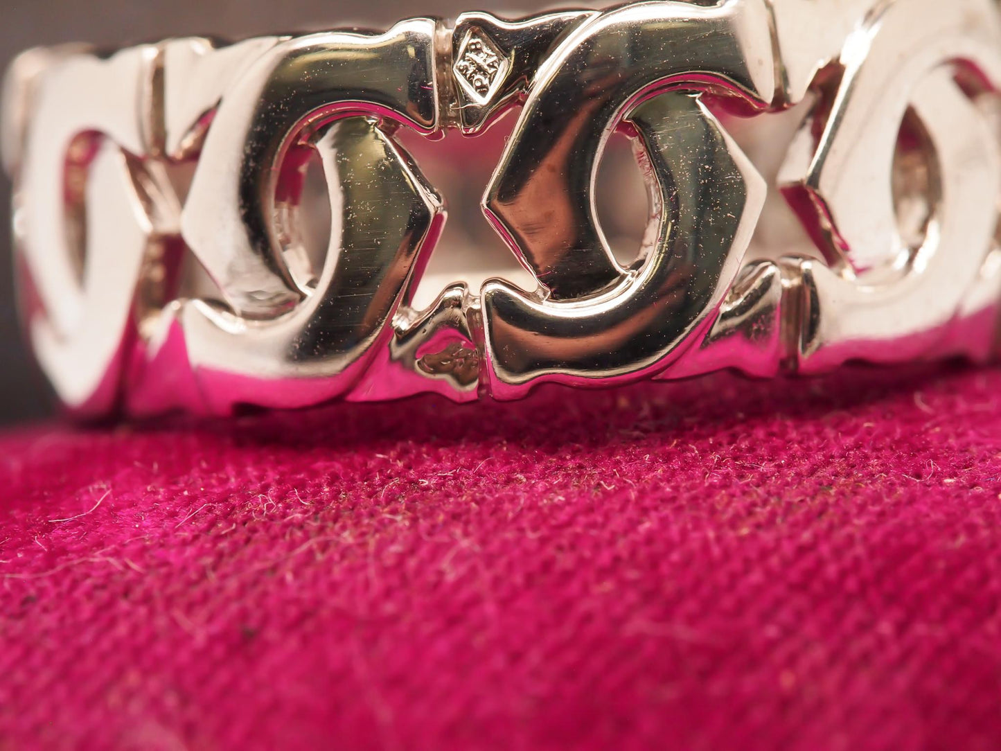 Estate Vintage Cartier Enterlaces 18K White Gold Band Ring - VHK#669B