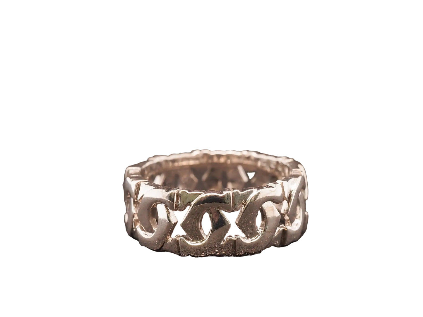 Estate Vintage Cartier Enterlaces 18K White Gold Band Ring - VHK#669B