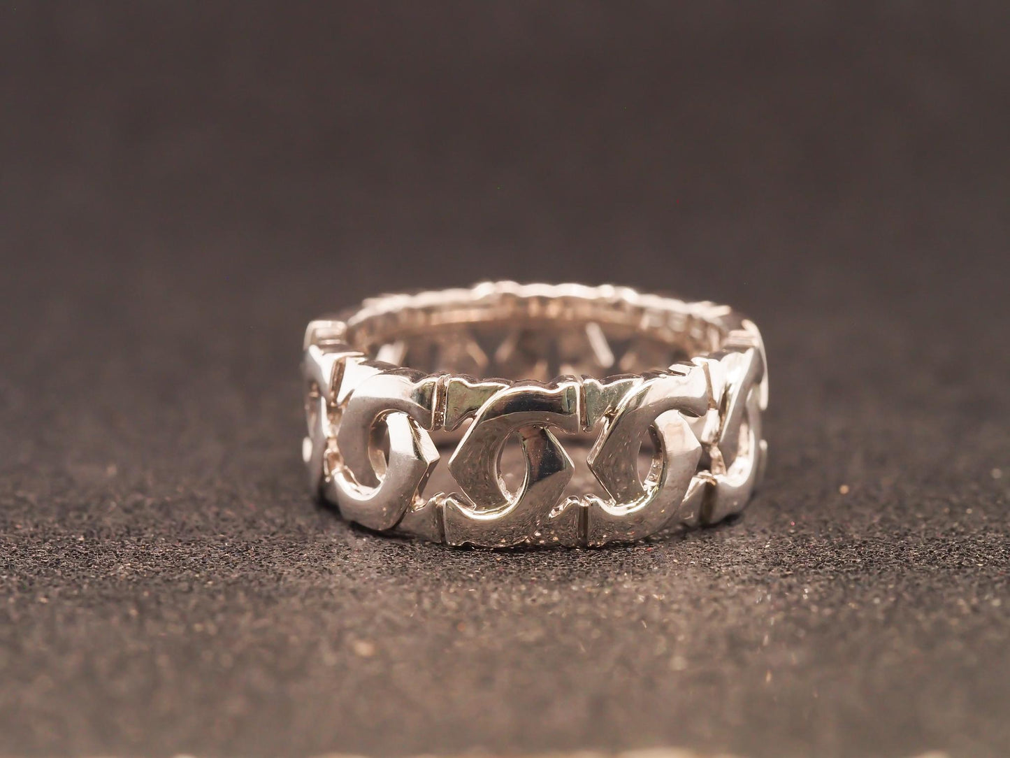 Estate Vintage Cartier Enterlaces 18K White Gold Band Ring - VHK#669B