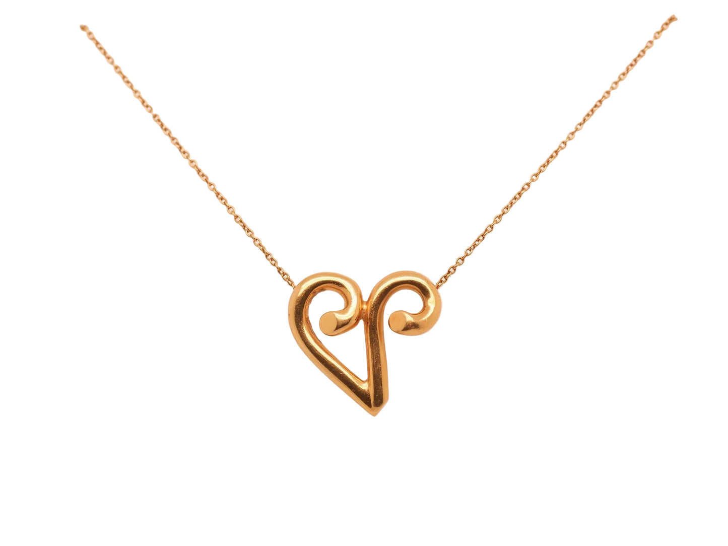 Estate 18K Yellow Gold Paloma Picasso Tiffany & Co. Aries Pendant Necklace