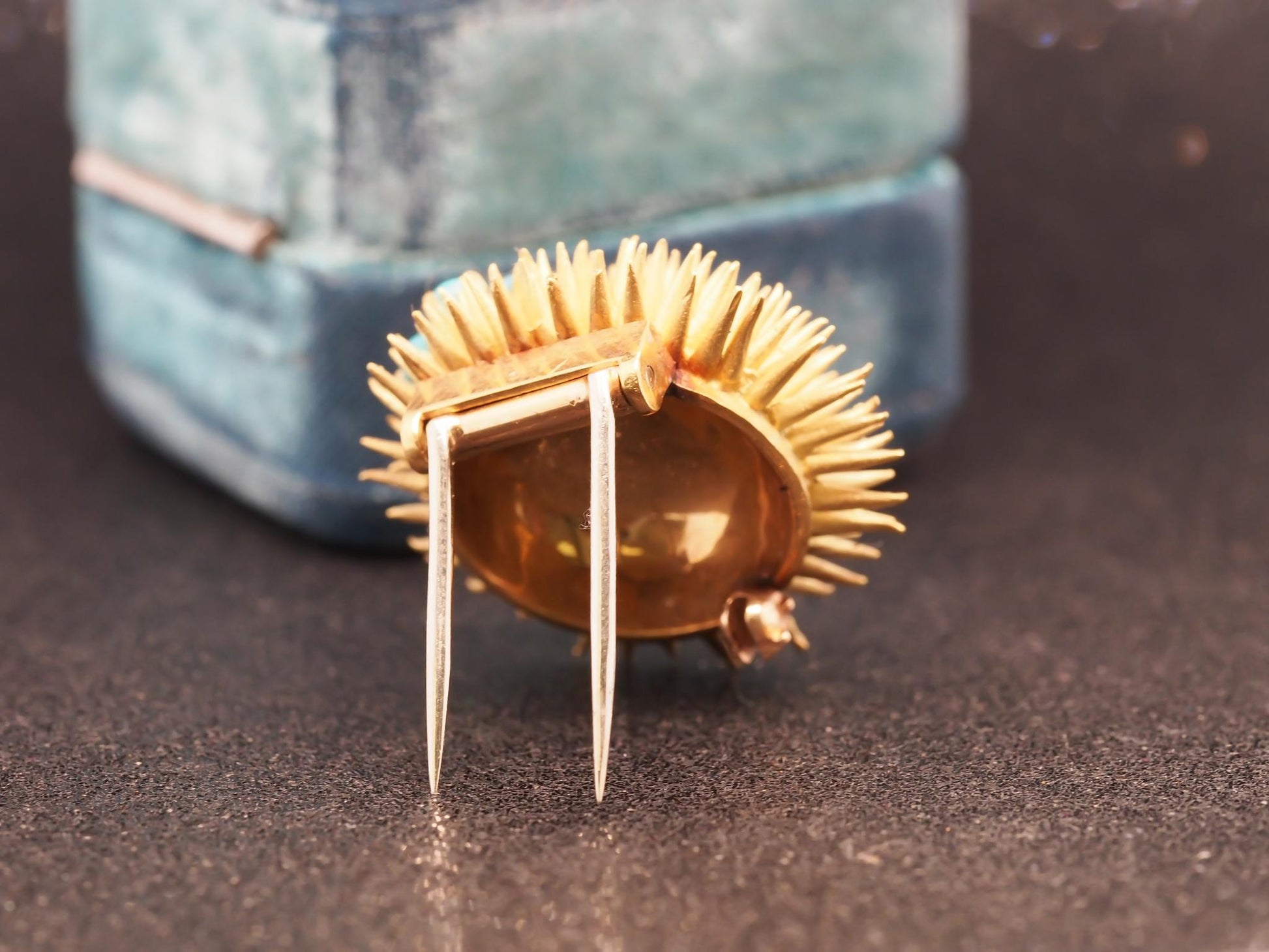 Vintage Tiffany & Co. Sea Urchin Brooch with Turquoise and Diamond - VHK#821b