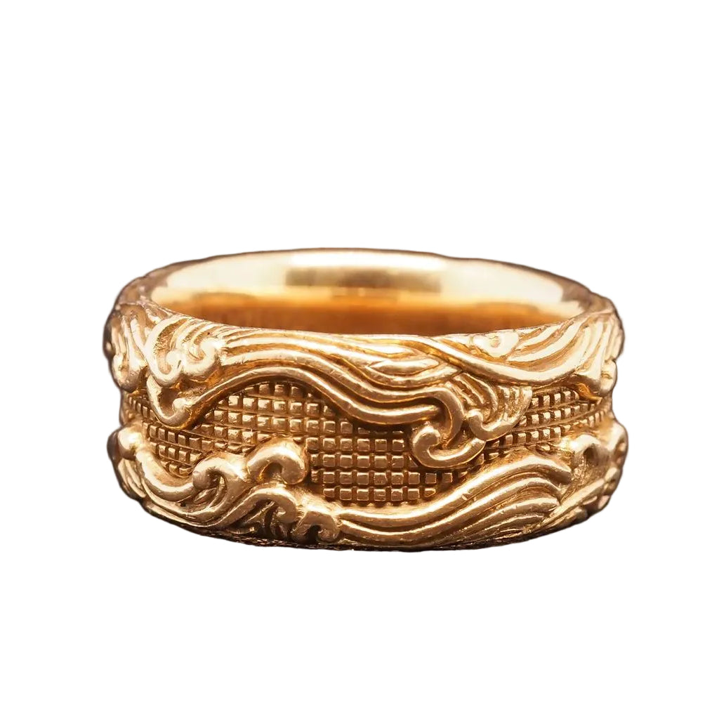 Estate David Yurman 18K Yellow Gold WAVES Band Ring - VHK#1035