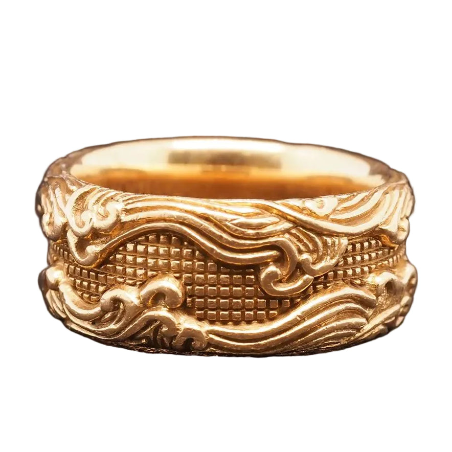 Estate David Yurman 18K Yellow Gold WAVES Band Ring - VHK#1035