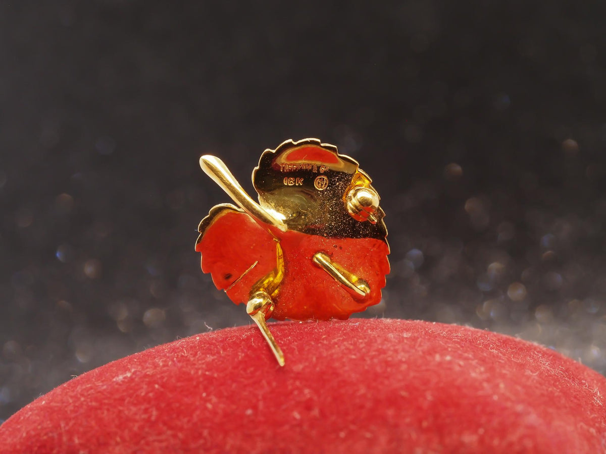 Estate Tiffany & Co. 18K Yellow Gold Leaf Brooch - VHK#833a