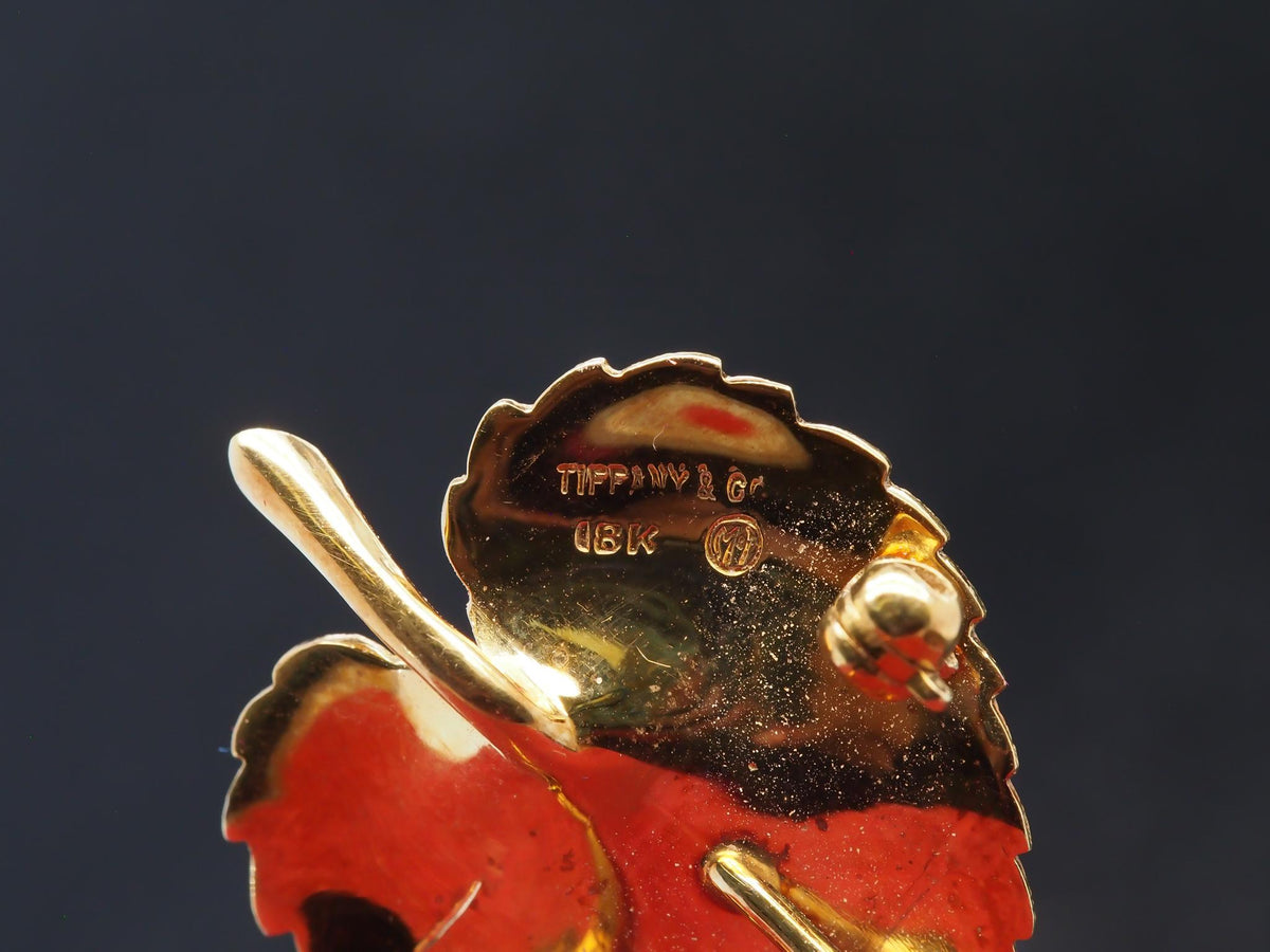 Estate Tiffany & Co. 18K Yellow Gold Leaf Brooch - VHK#833a