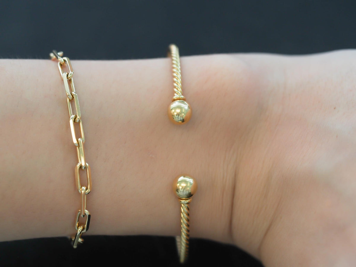Estate David Yurman 18K Yellow Gold Cable Bracelet - VHK#932a