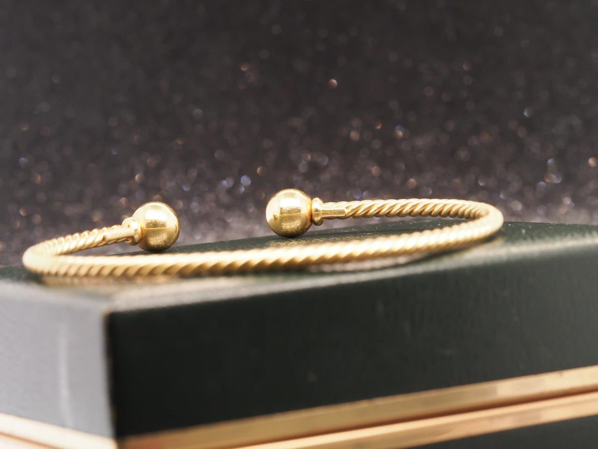 Estate David Yurman 18K Yellow Gold Cable Bracelet - VHK#932a