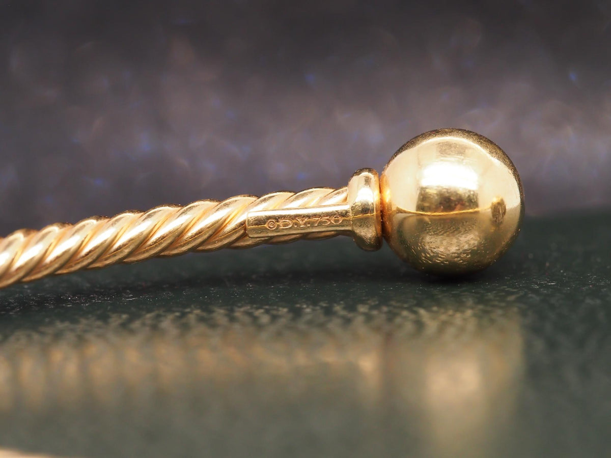 Estate David Yurman 18K Yellow Gold Cable Bracelet - VHK#932a