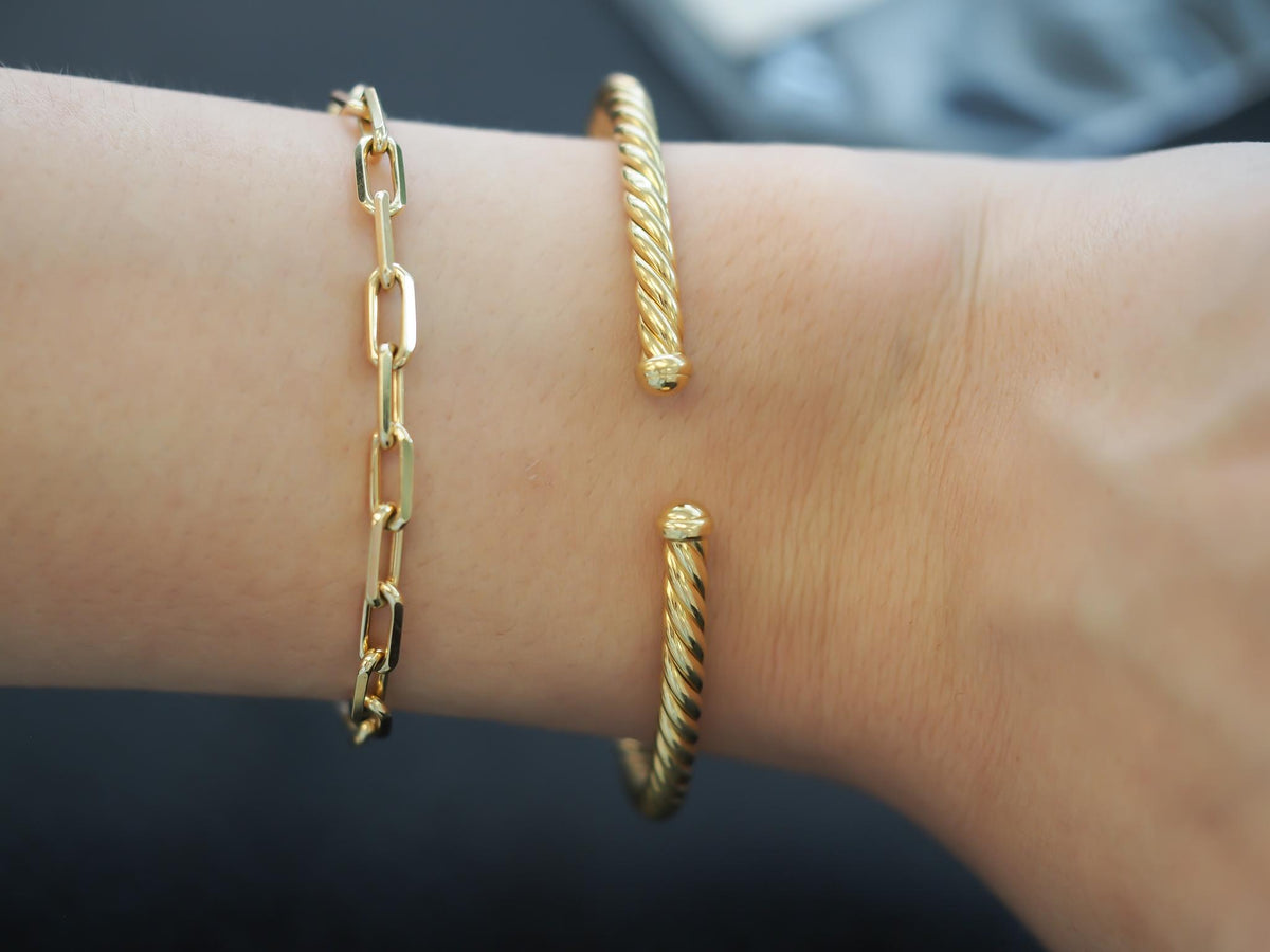 Estate David Yurman CABLESPIRA Flex Bracelet 18K Yellow Gold - VHK#764a