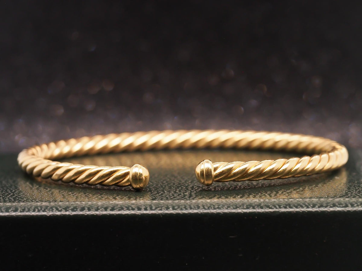 Estate David Yurman CABLESPIRA Flex Bracelet 18K Yellow Gold - VHK#764a