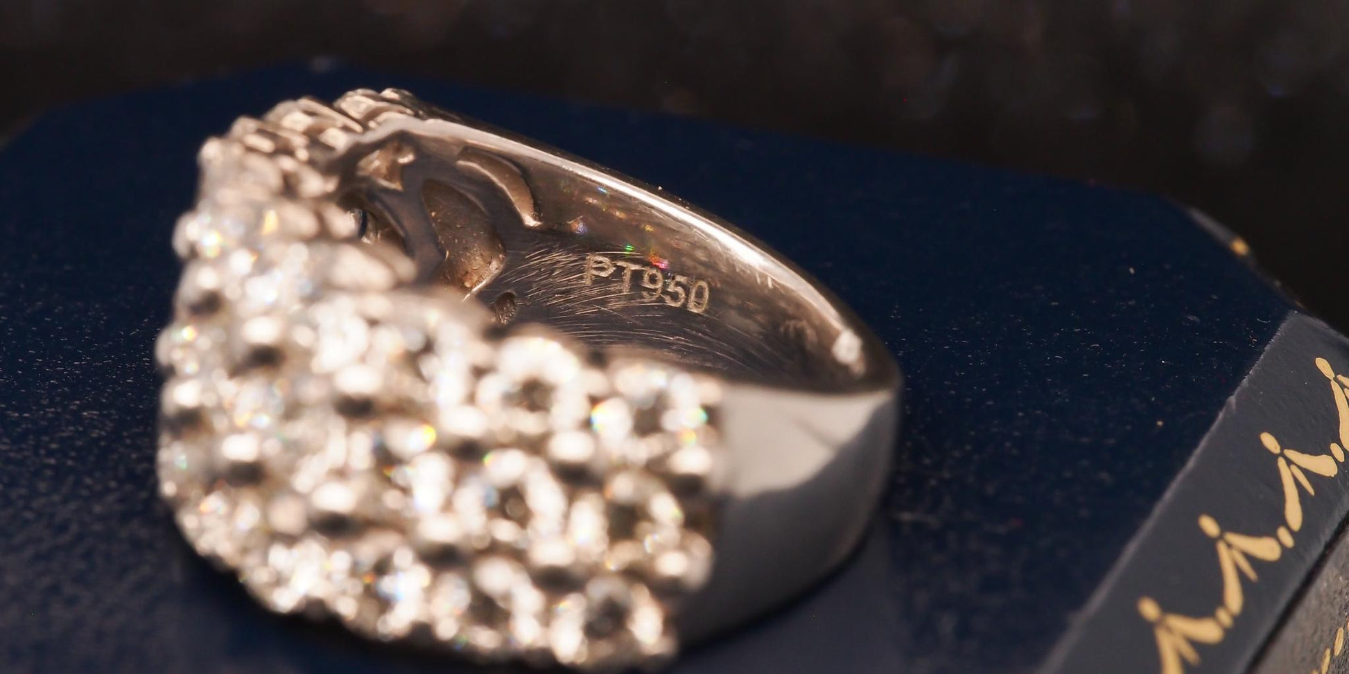 Estate Platinum 3 Row 3.00ct Diamond Wedding Band - VHK#147B