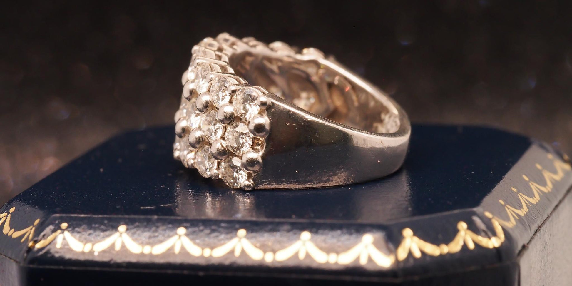 Estate Platinum 3 Row 3.00ct Diamond Wedding Band - VHK#147B