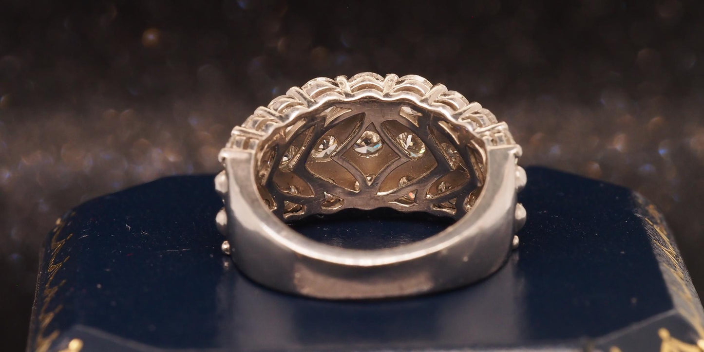 Estate Platinum 3 Row 3.00ct Diamond Wedding Band - VHK#147B