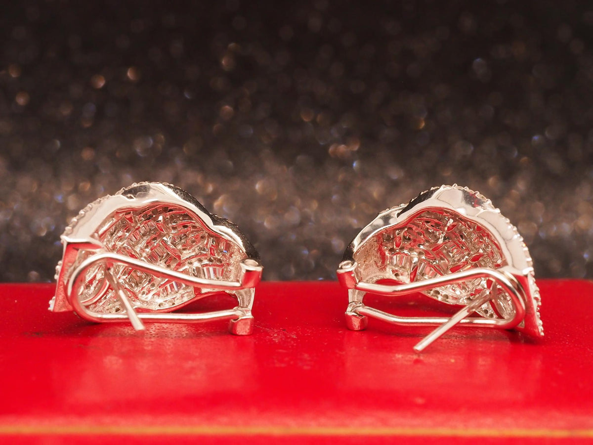 Estate Vintage 18K White Gold Diamond Earrings - VHK#1051