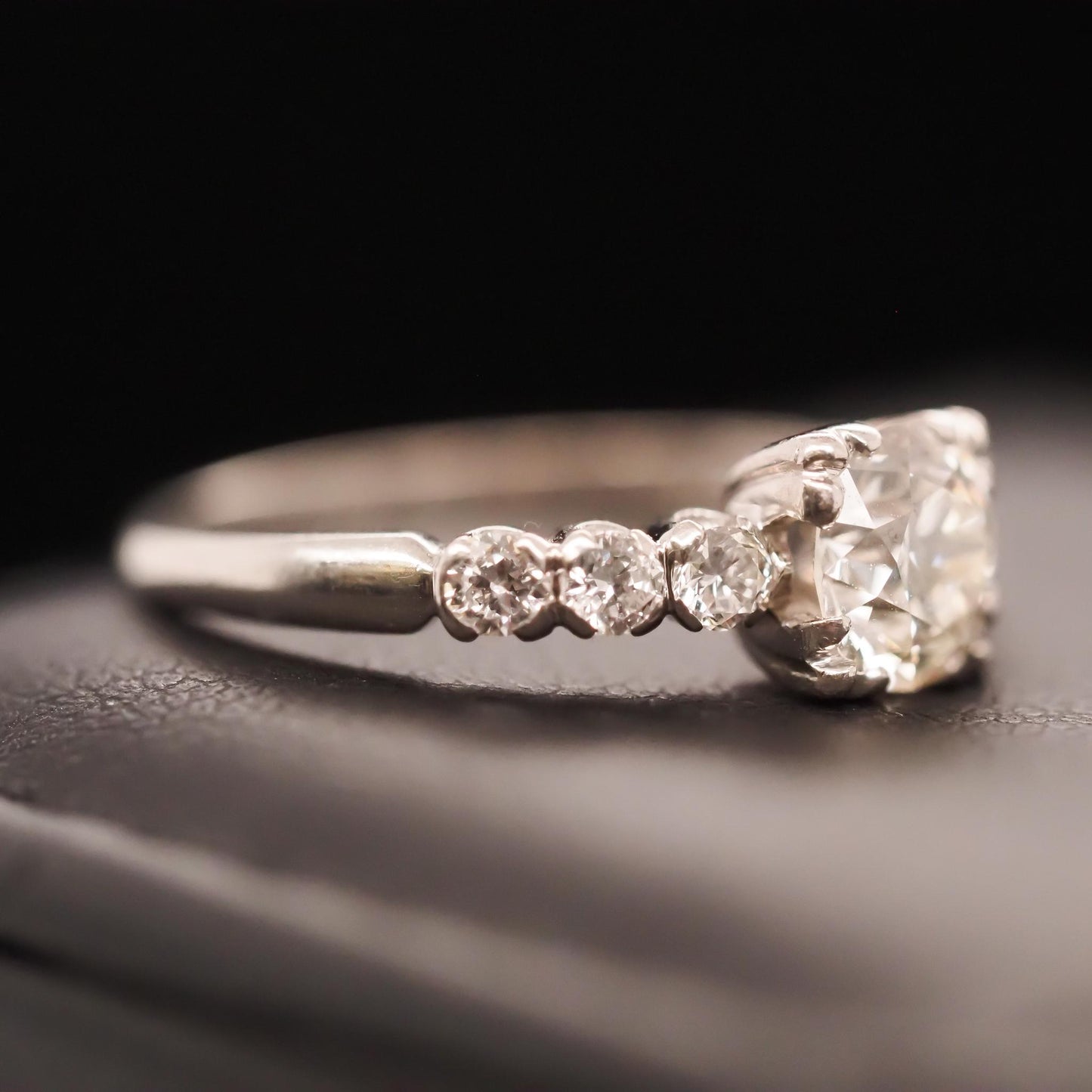 Circa 1930s Art Deco .85ct Old European Brilliant Diamond Engagement Ring - VHK#
