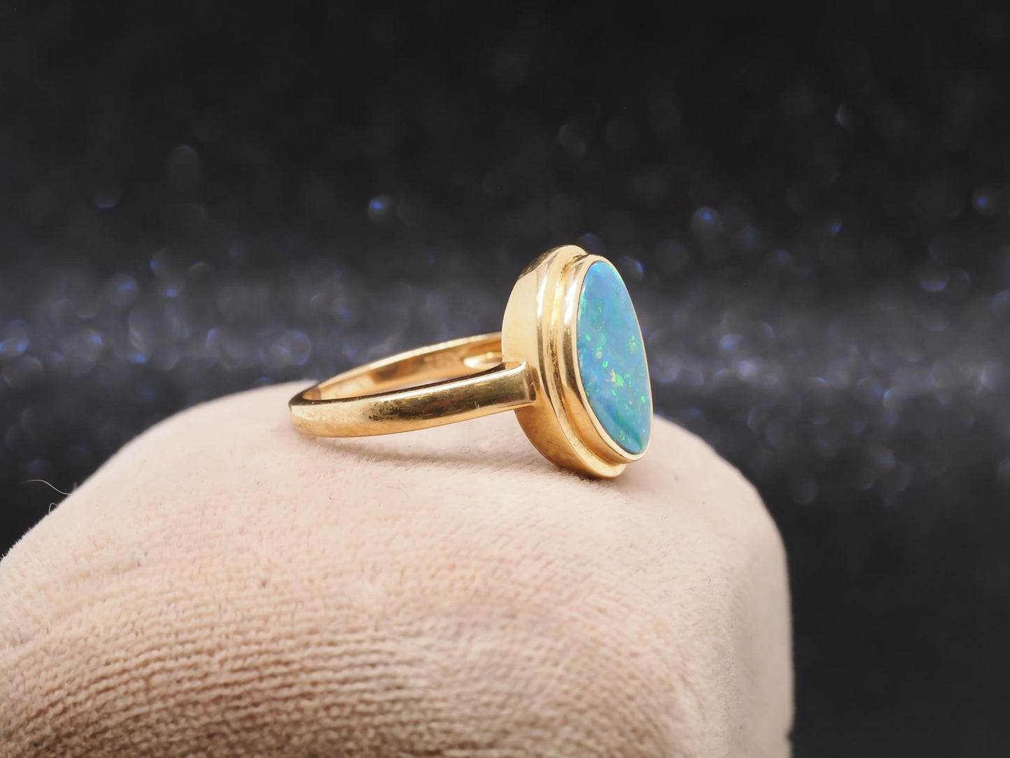 18K Yellow Gold Abstract Opal Ring - VHK#27